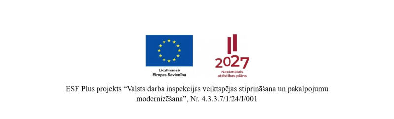 ESF Plus projekts “Valsts darba inspekcijas veiktspējas stiprināšana un pakalpojumu modernizēšana”, Nr. 4.3.3.7/1/24/I/001